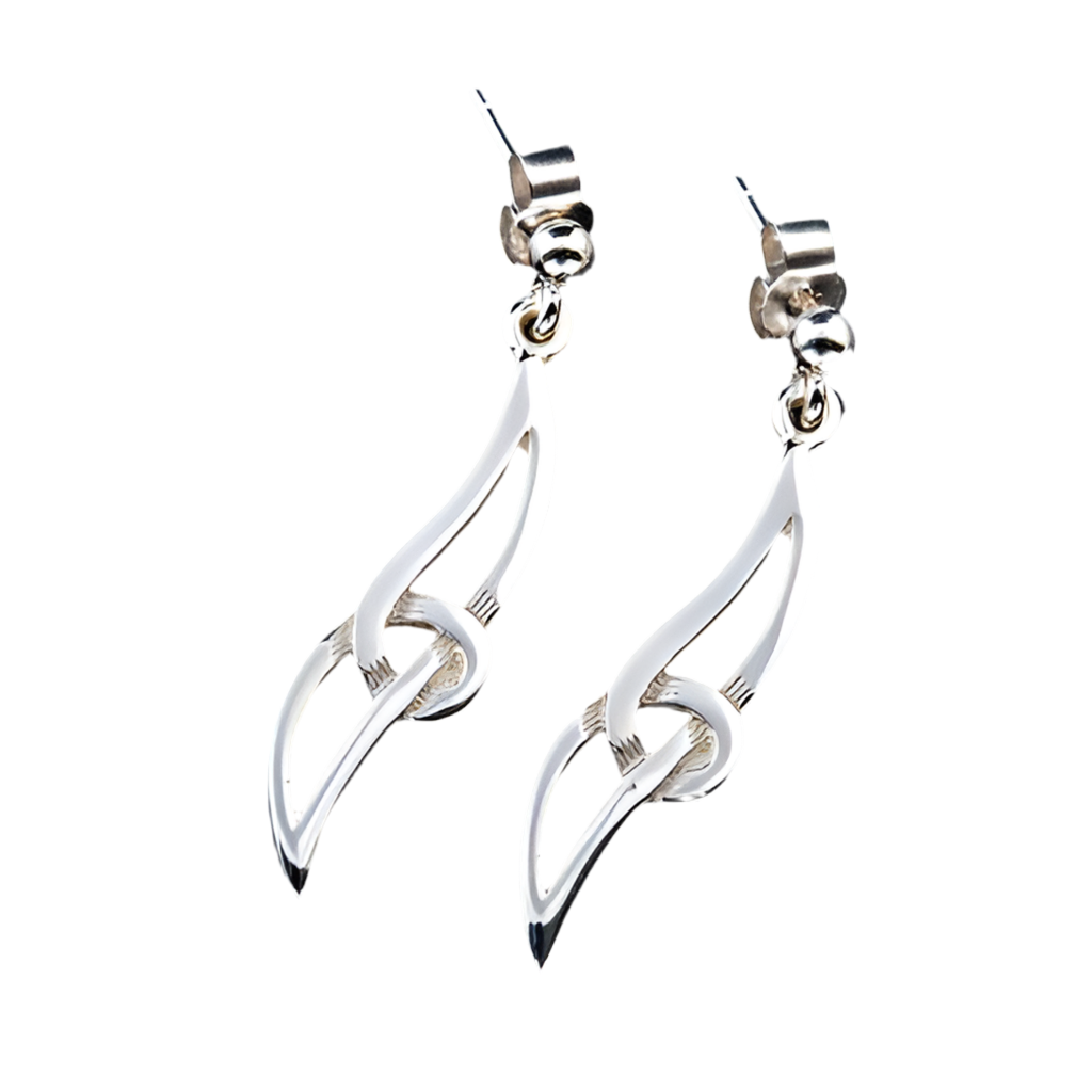 Sterling Silver Celtic Earrings - E451 Shetland