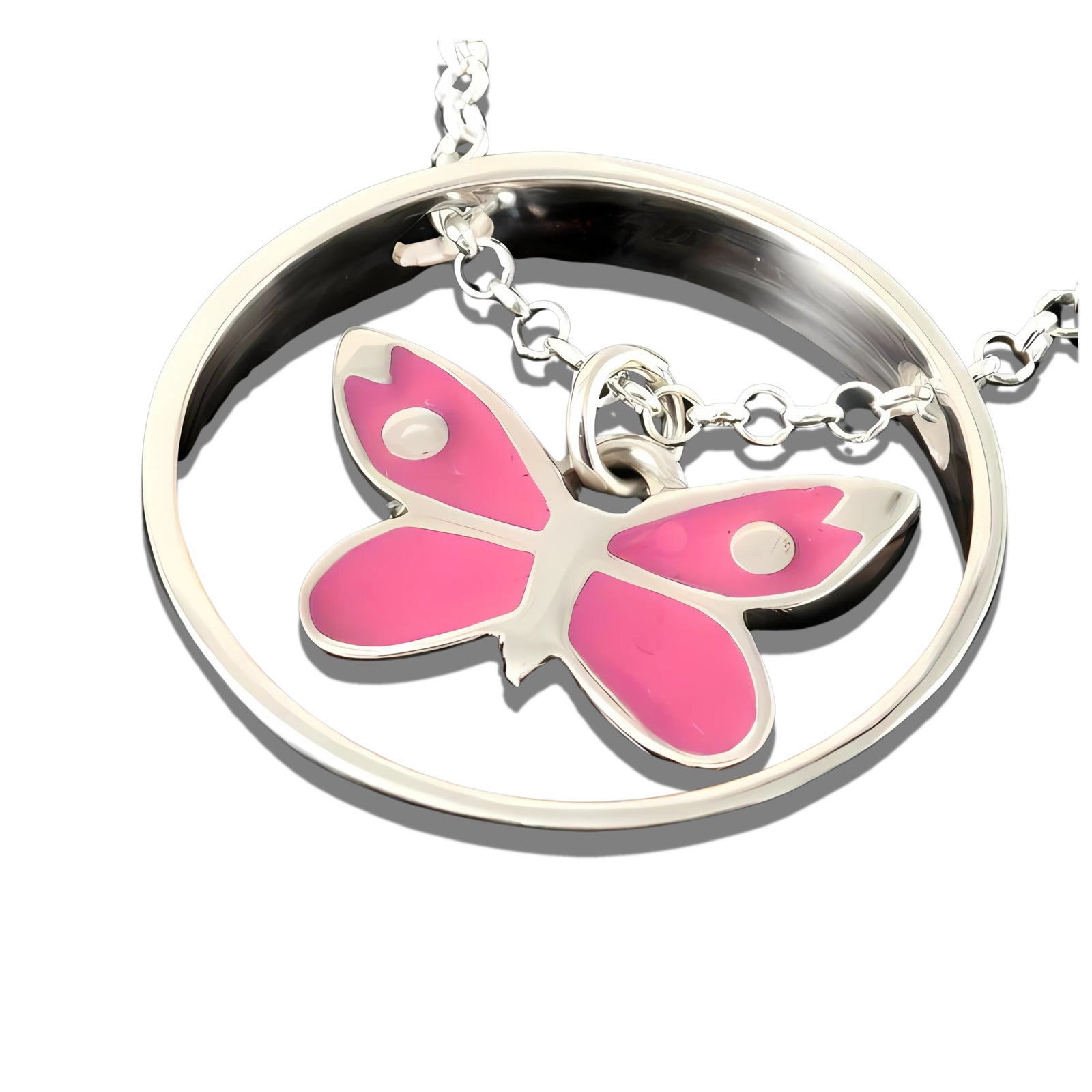Silver And Enamel Butterfly Pendant - SDP05