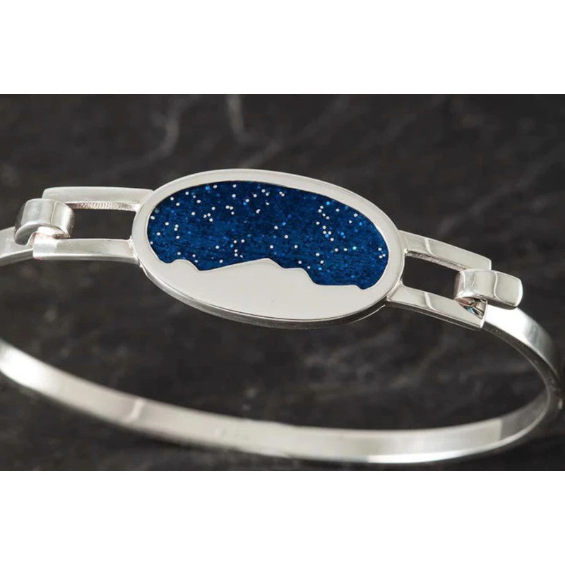 Foula Sterling Silver or 9ct Yellow Gold Bangle with Enamel - FBA500