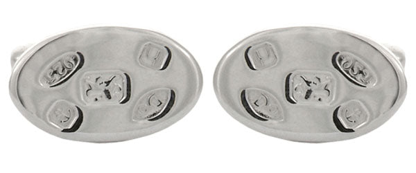 Spread Hallmark Oval Sterling Silver Cufflinks