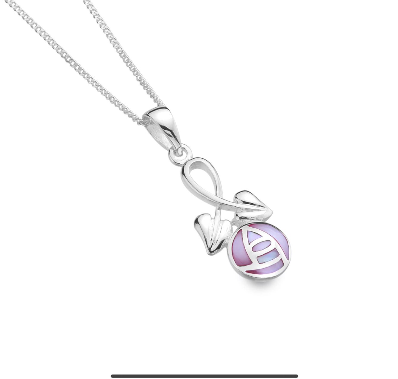 Sea Gems Sterling Silver and Enamel Mackintosh Rose Pendant  - 6123MP