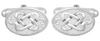 Celtic Oval Sterling Silver Cufflinks