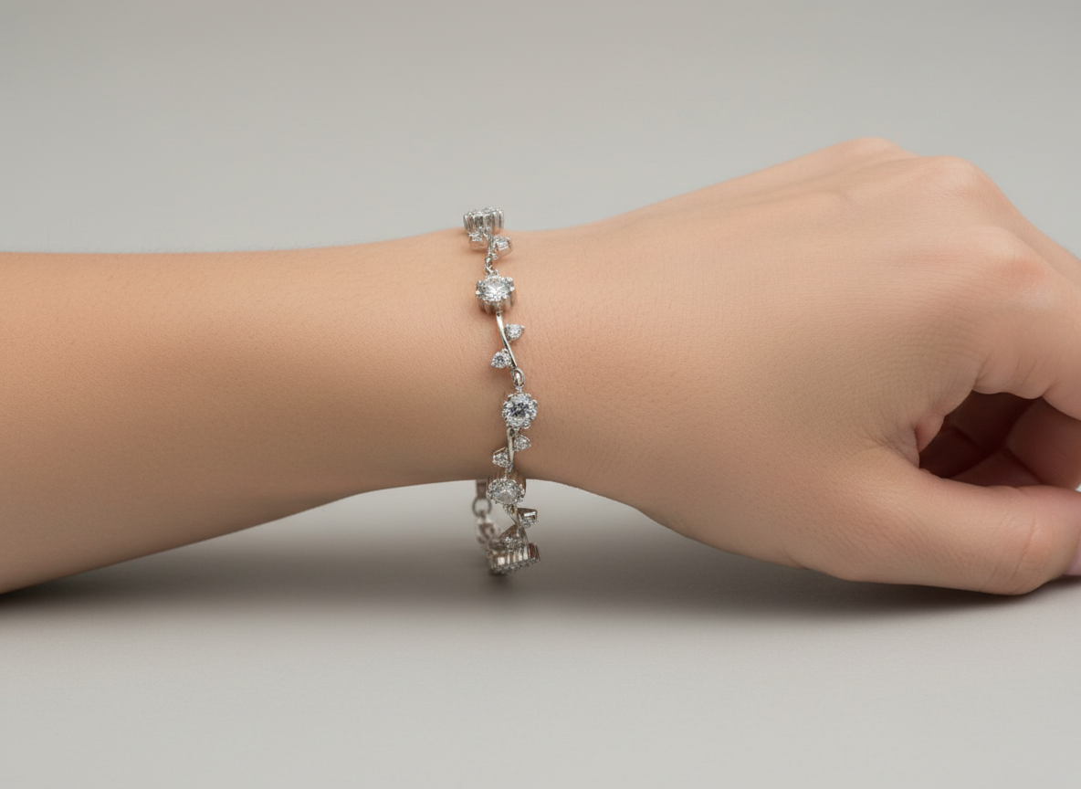 Silver &amp; Cubic Zirconia Bracelet