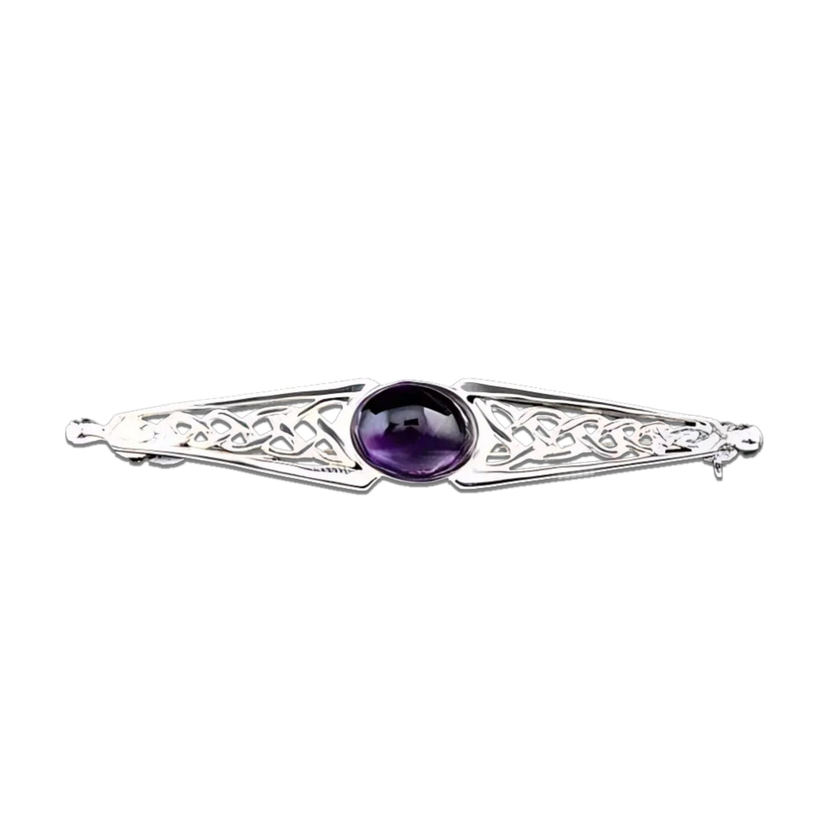 Silver or Gold Amethyst Celtic Brooch - AB150A Shetland