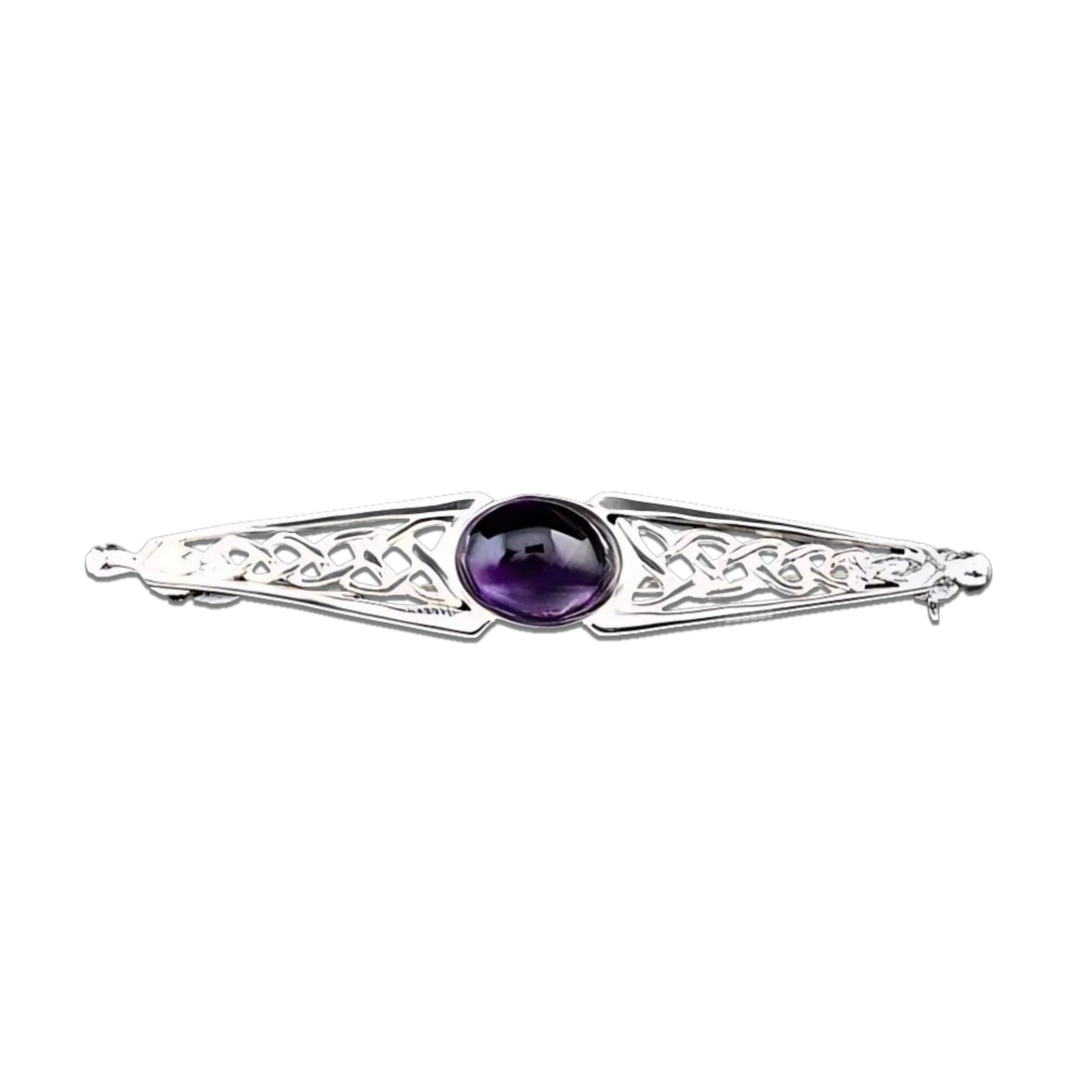 Silver or Gold Amethyst Celtic Brooch - AB150A Shetland