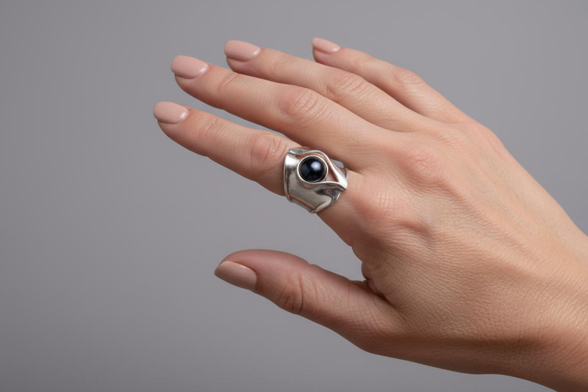 Sterling Silver And Pearl Ring-M855 Hagit Gorali