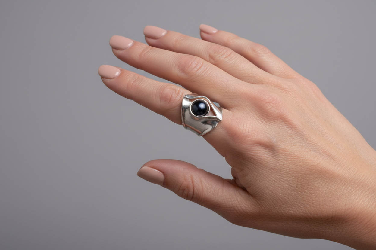 Sterling Silver And Pearl Ring-M855 Hagit Gorali