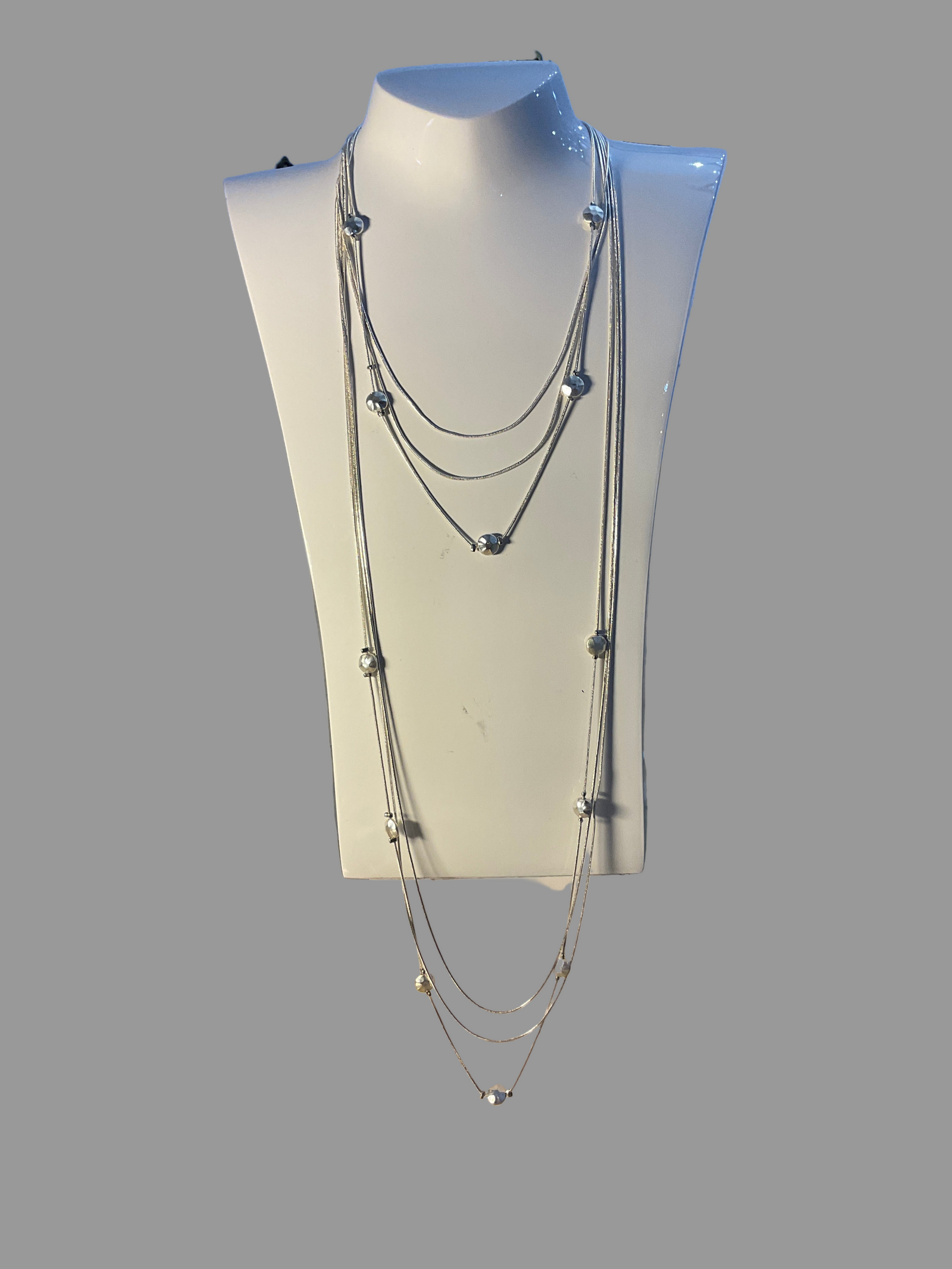 Fashion Jewellery Long 6 Layered Necklace