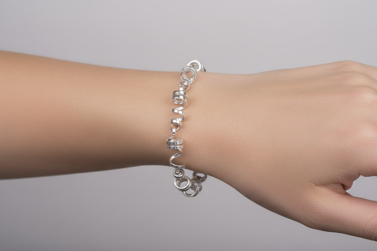 (Copy) Chris Lewis Sterling Silver Stepping Stone Bracelet - 15