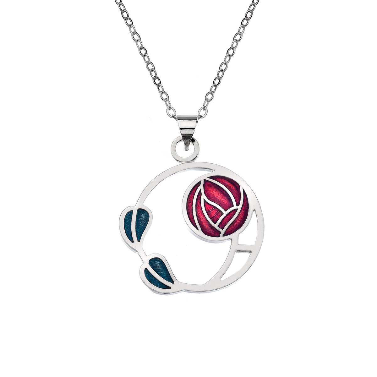 Red and Green Mac Rose Pendant - 7684