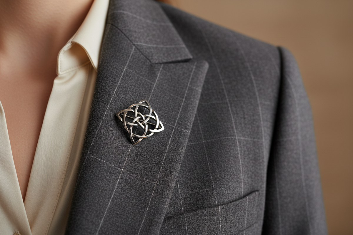 Silver Celtic Brooch - C26 Mithril