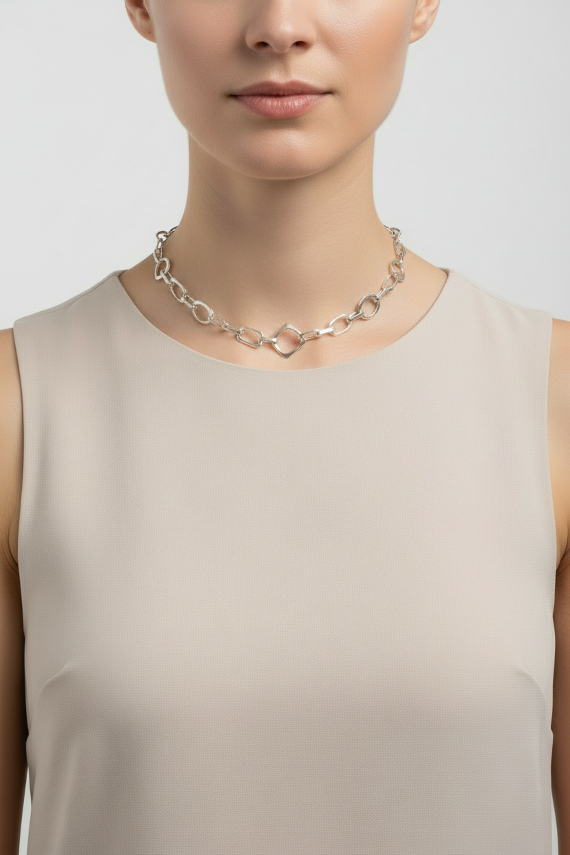 Timeless Silver Chain 16 Inch Necklace 1269 Tokash