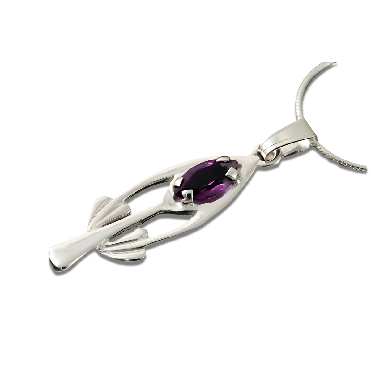 Glasgow Girls Silver Or Gold Amethyst Pendant - GP166- Shetland