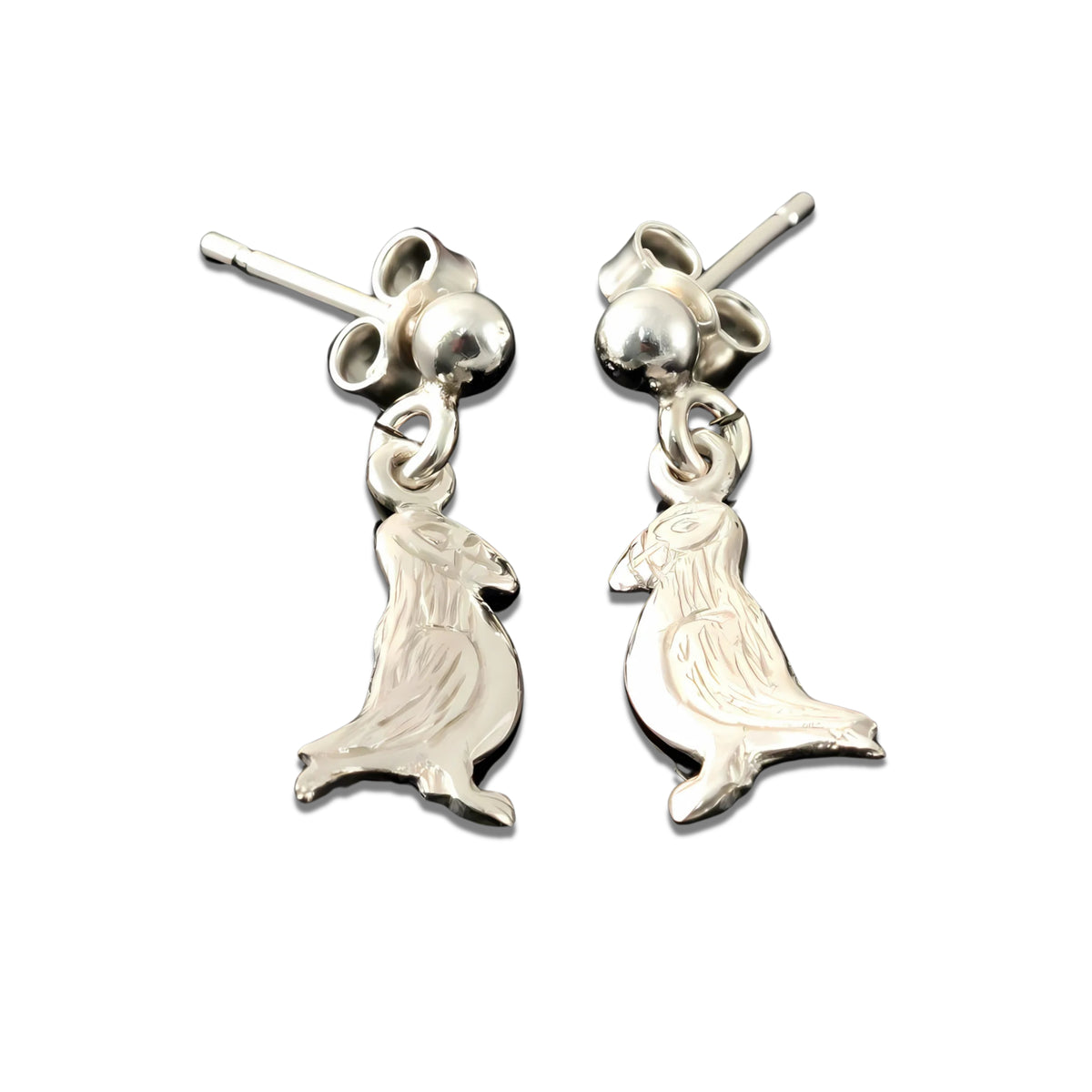 Sterling Silver Or Gold Puffin Earrings - E102-s Shetland