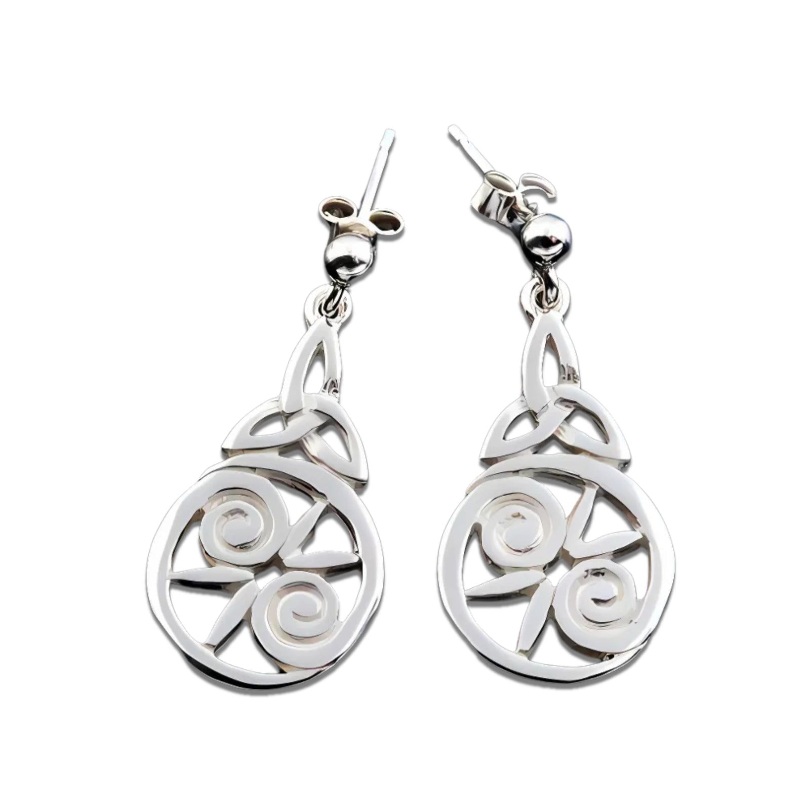 Sterling Silver Or Gold Celtic Earrings - E481 Shetland