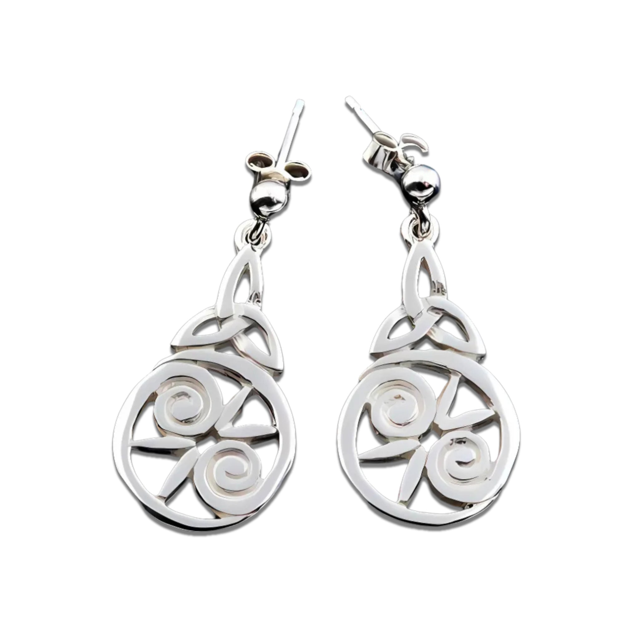 Sterling Silver Or Gold Celtic Earrings - E481