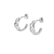 Sea Gems Sterling Silver Celtic Knotwork Circle Hoop Earrings  - 9604