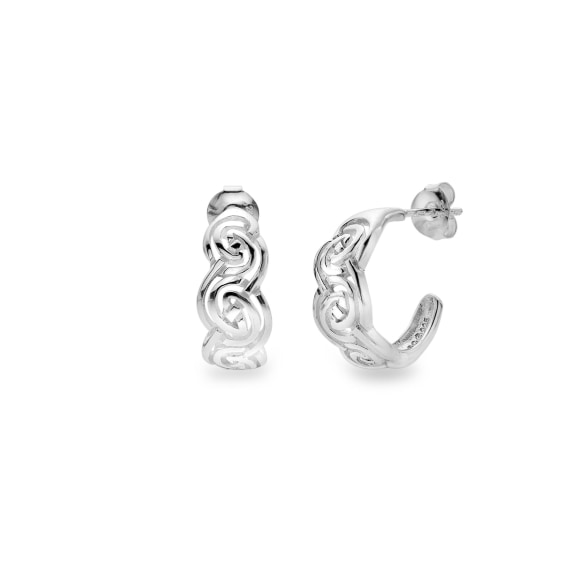 Sea Gems Sterling Silver Celtic Knotwork Circle Hoop Earrings  - 9604