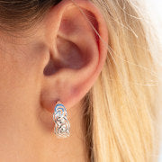 Sea Gems Sterling Silver Celtic Knotwork Circle Hoop Earrings  - 9604