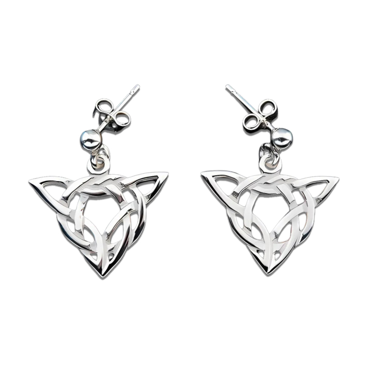 Sterling Silver Or Gold Celtic Earrings - E192D Shetland