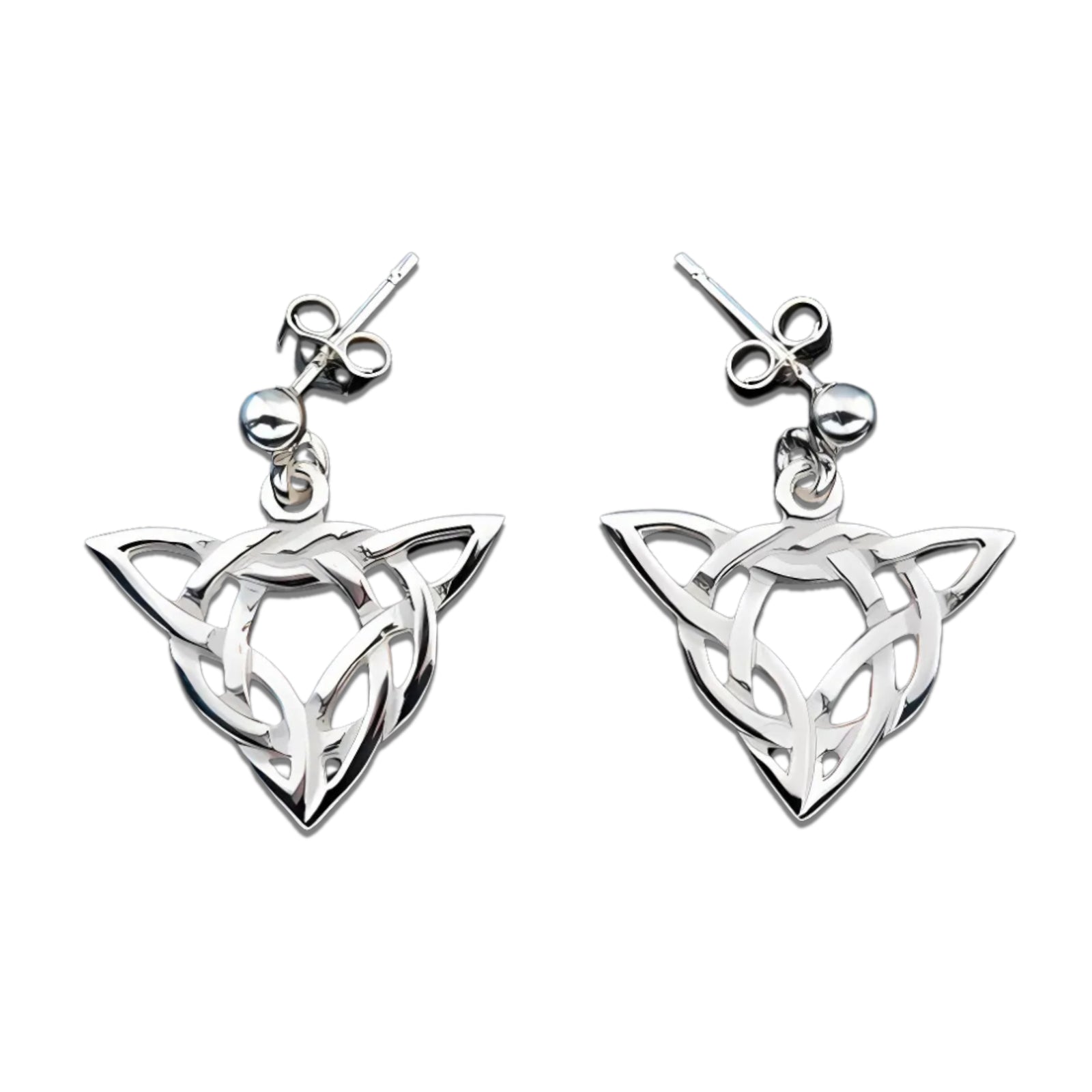 Sterling Silver Or Gold Celtic Earrings - E192D Shetland