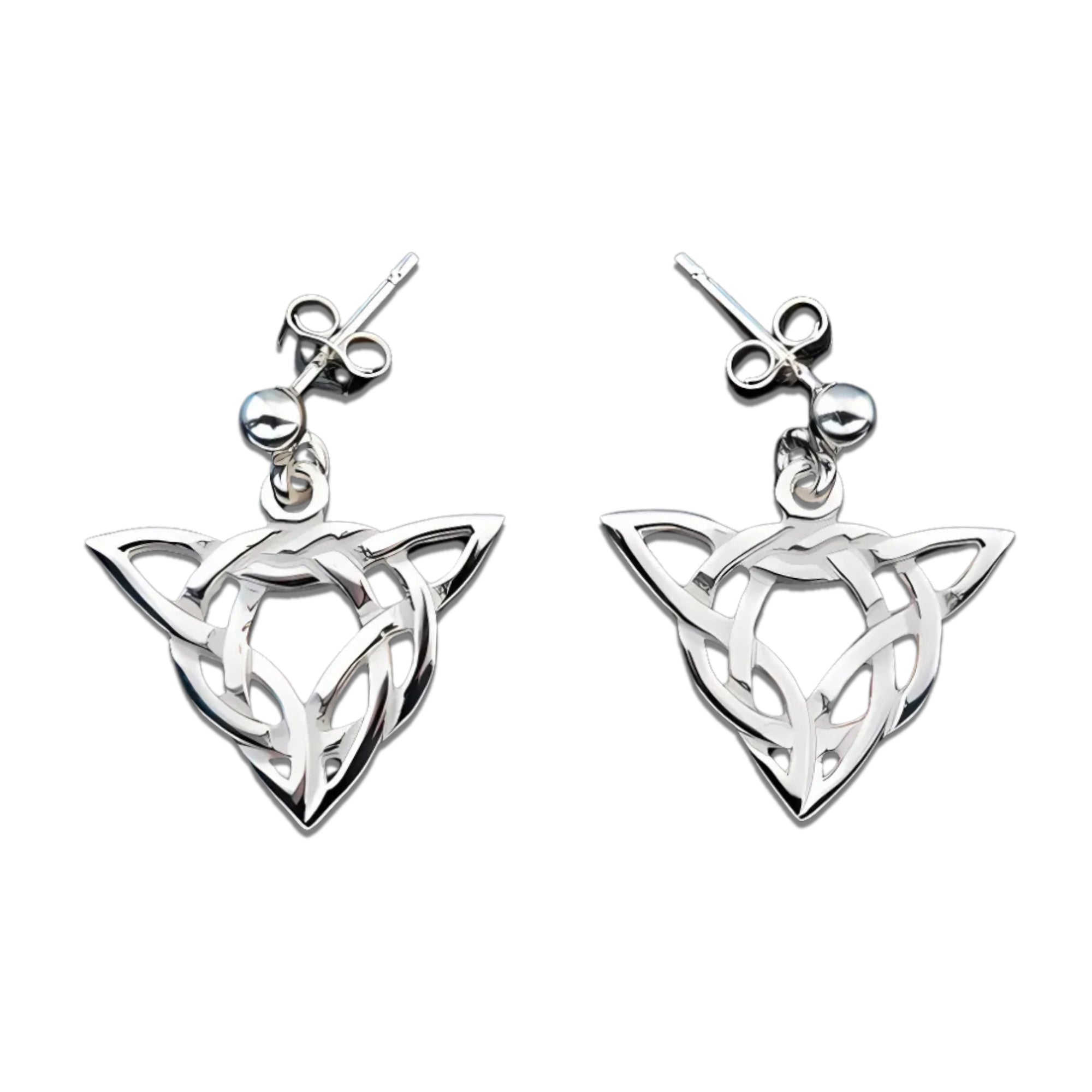 Sterling Silver Or Gold Celtic Earrings - E192D
