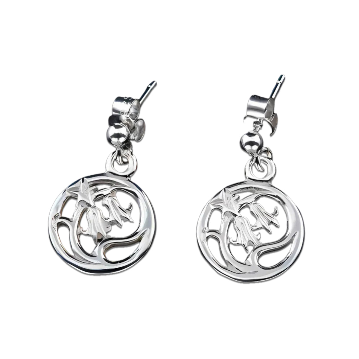 Sterling Silver or Gold Bluebell Earrings - E253 Shetland