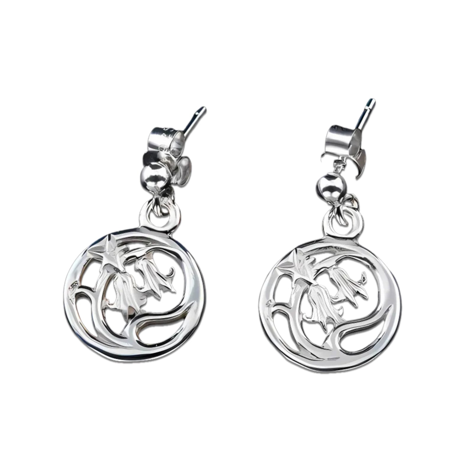 Sterling Silver or Gold Bluebell Earrings - E253 Shetland