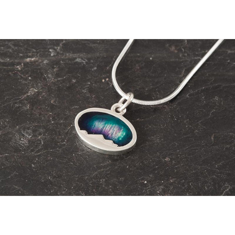 Foula Small Oval Sterling Silver Pendant with Enamel - FP501