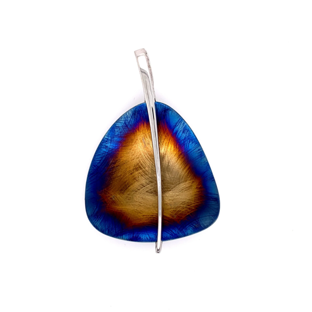 Titanium and Gold Plate Triangle Pendant