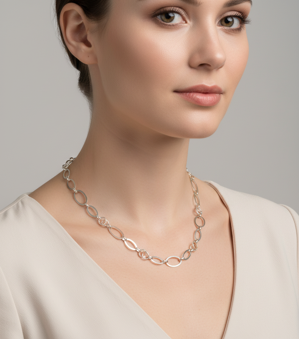 Timeless Silver Chain 18 Inch Necklace Tokash