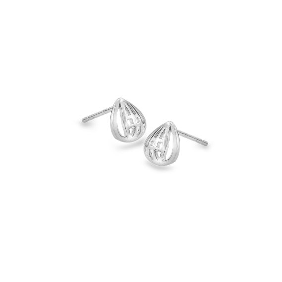 Sea Gems Sterling Silver Mackintosh Design Very Small Stud Earrings  -