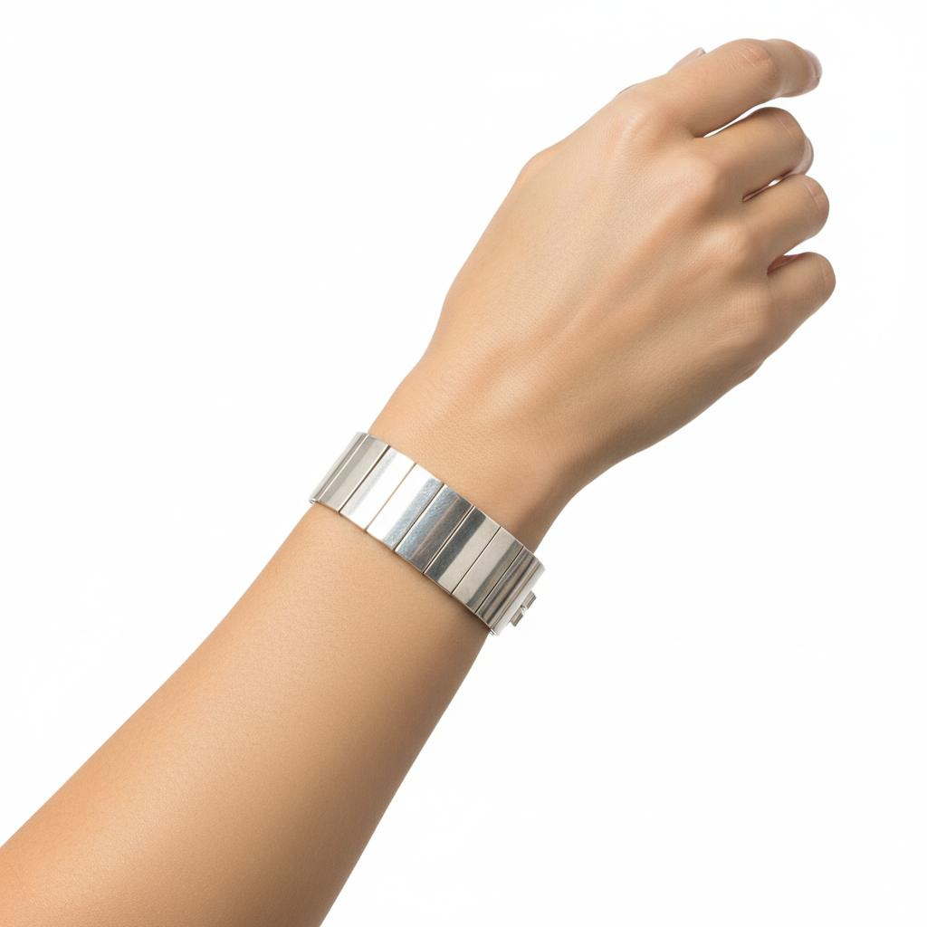 Designer Sterling Silver Wide Hammered Contemporary Bracelet