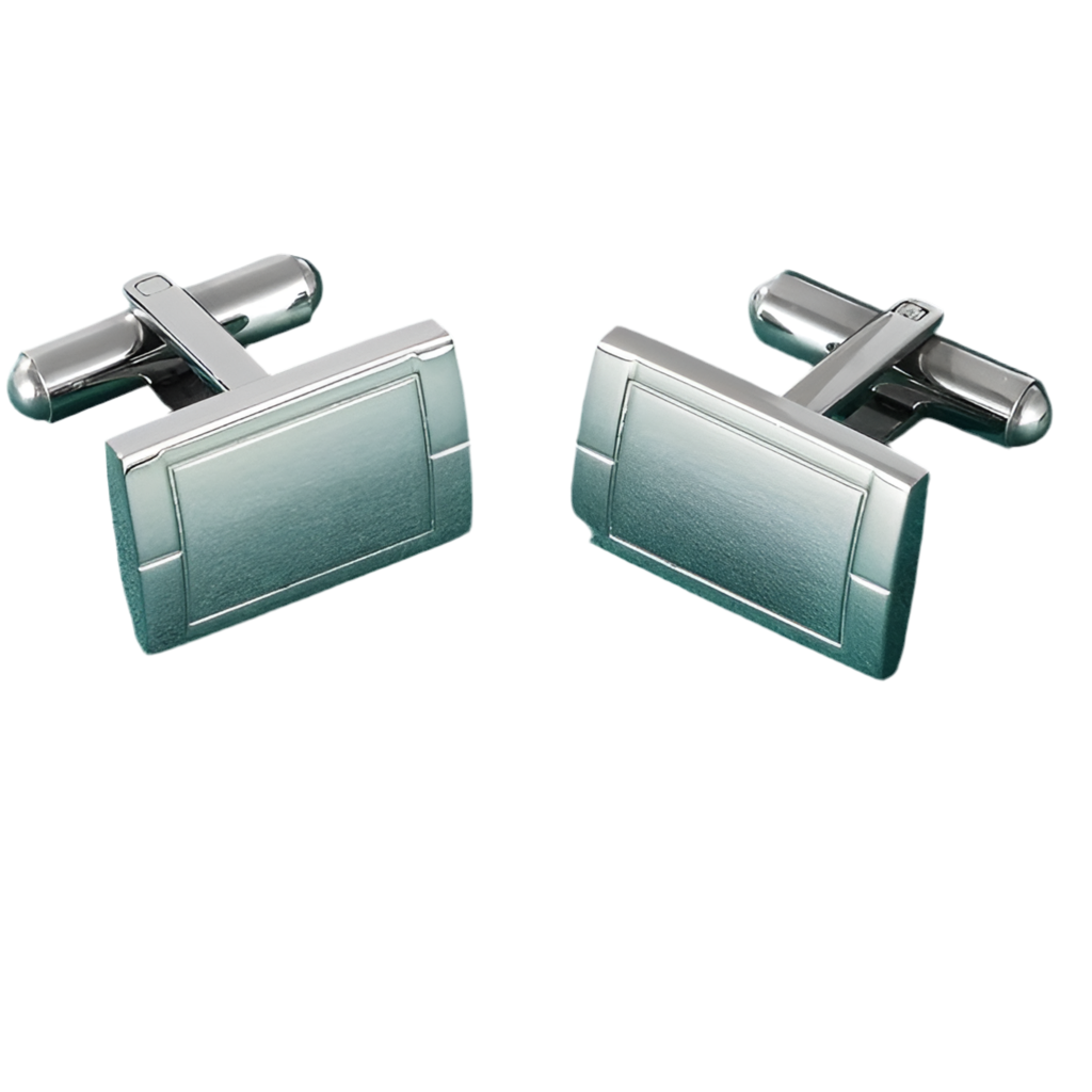 Rectangular Carved Stainless Steel Cufflinks - A00008