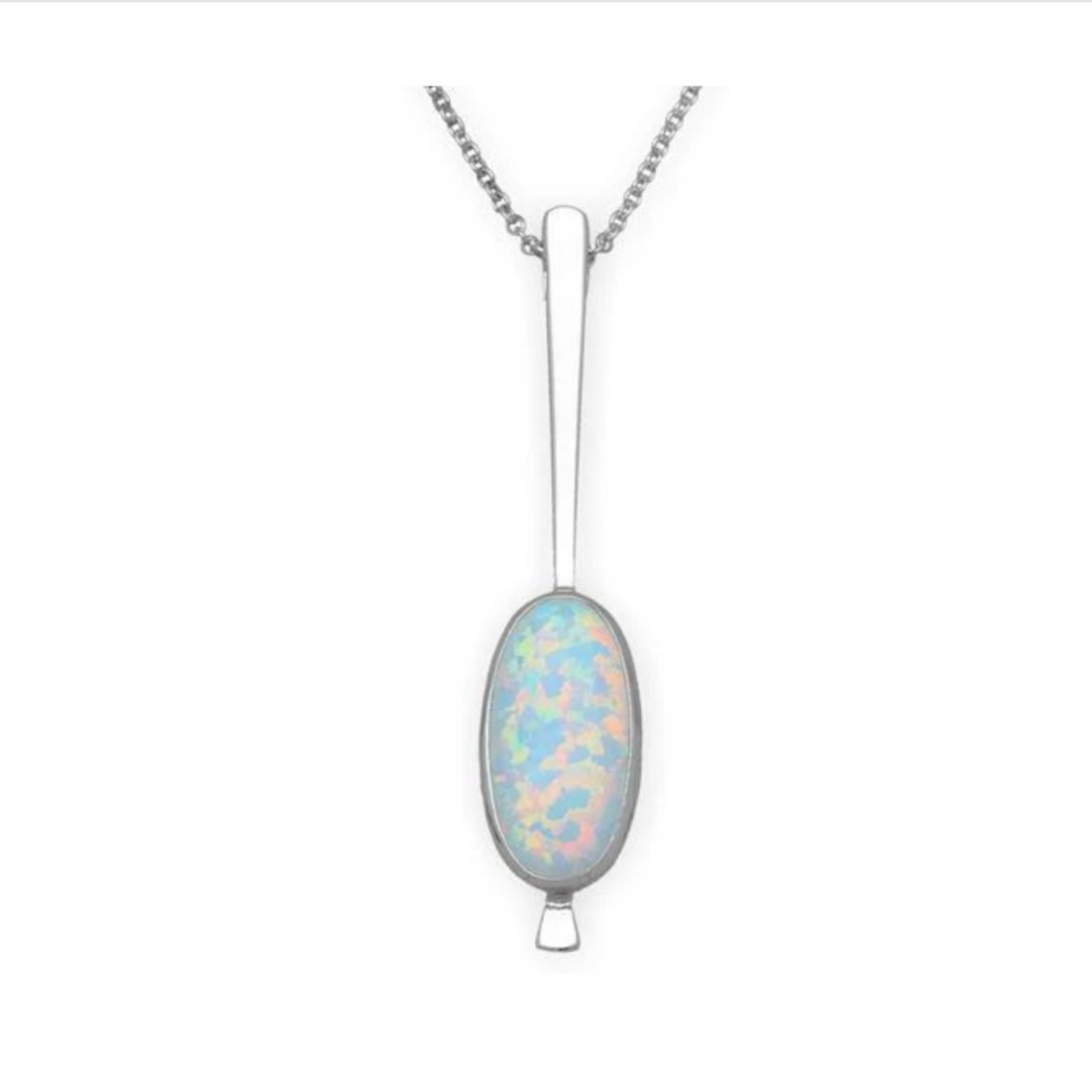 Opal and Silver Pendant - SP287
