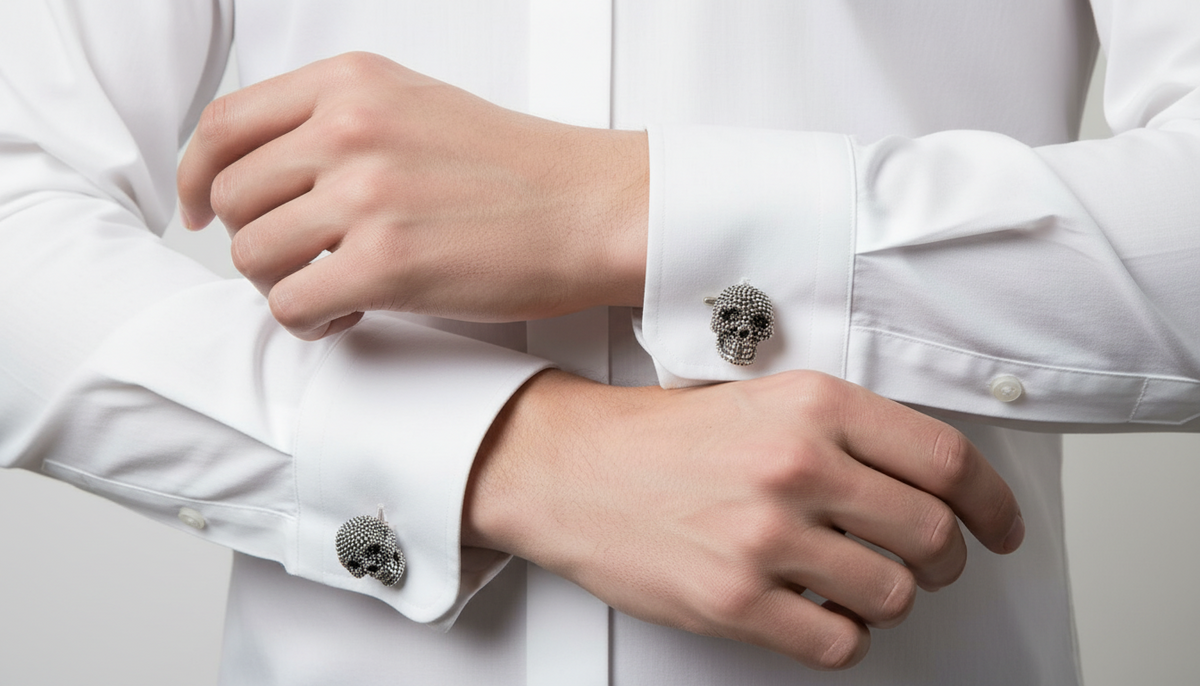 Skulls rhodium plated Cufflinks