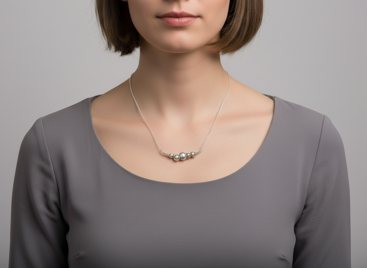 Silver and Pearl Necklace21033k Annabel