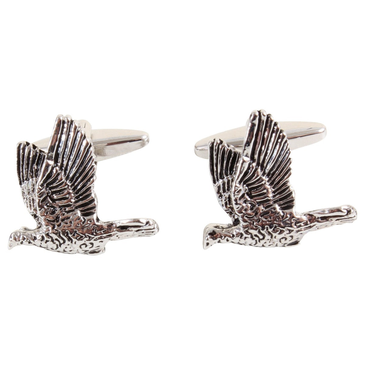 Game Bird Cufflinks Burnished Rhodium Plate