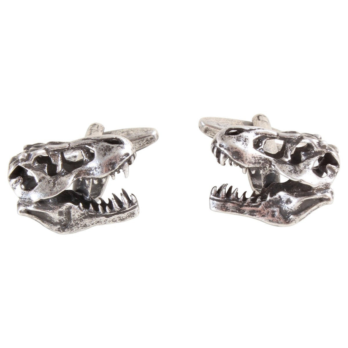 Dinosaur Burnished Rhodium Plated Cufflinks