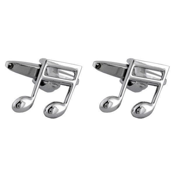 Crotchet Note Rhodium Plate Cufflinks