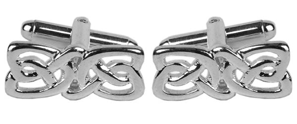 Celtic Rectangle Rhodium Plated Cufflinks