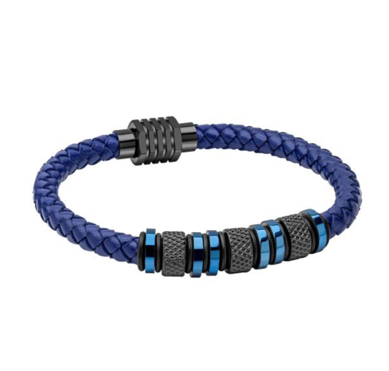 Fred Bennett Blue Leather Mens Bracelet - B5575