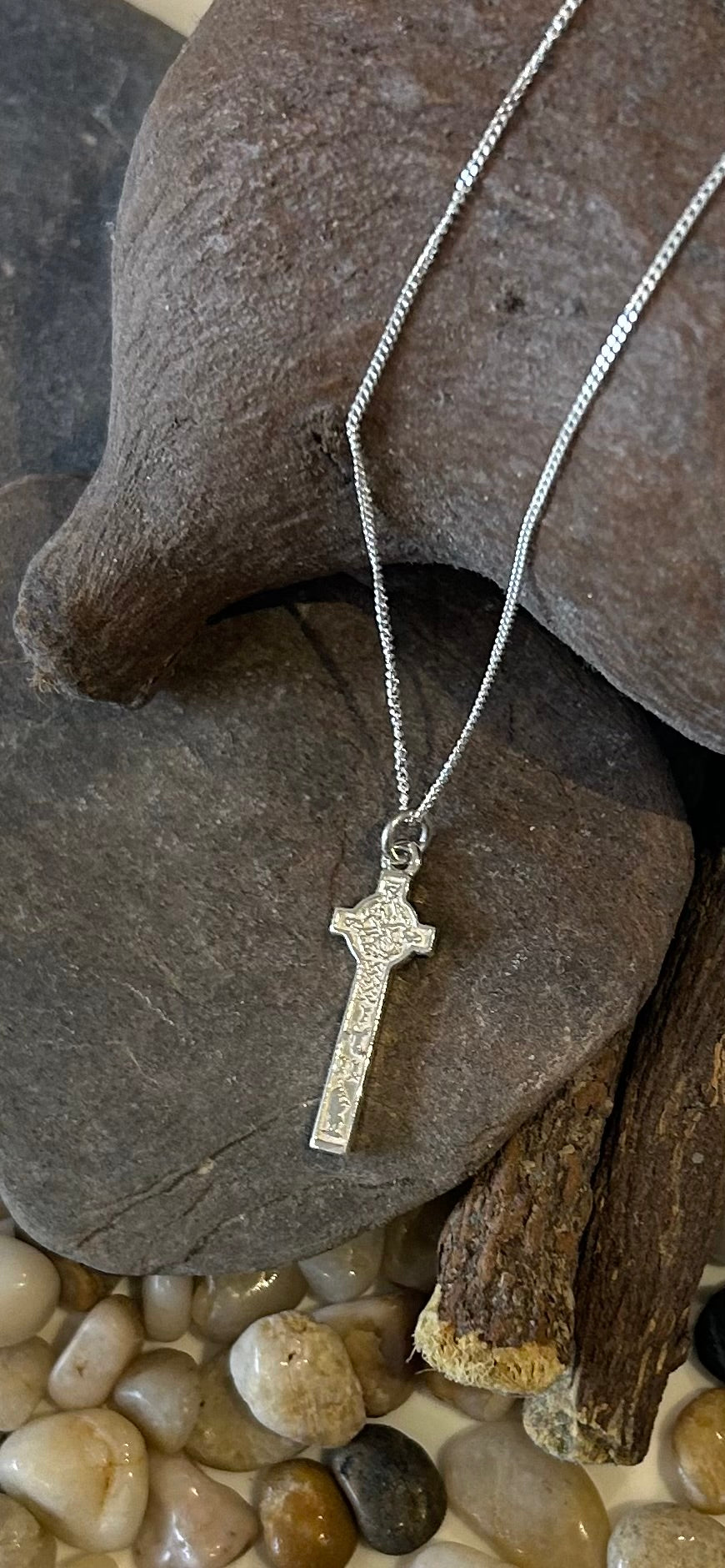 Celtic Cross Silver/9ct Yellow Gold Pendant - P295 Shetland