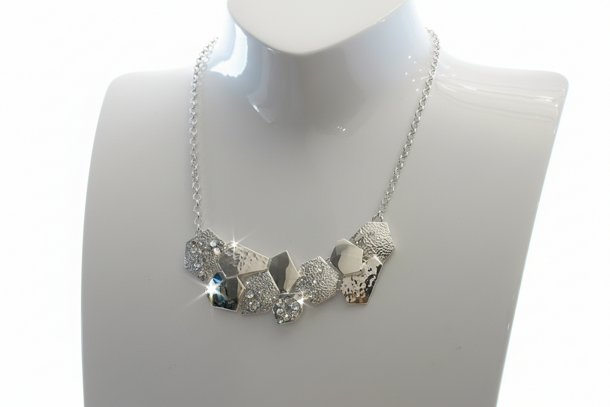Chris Lewis Sterling Silver Pavement Necklace