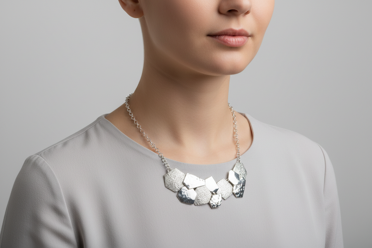 Chris Lewis Sterling Silver Pavement Necklace