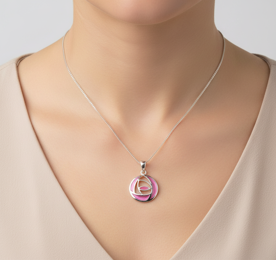 Sterling Silver and mother of pearl Mackintosh Pendant  - 6127