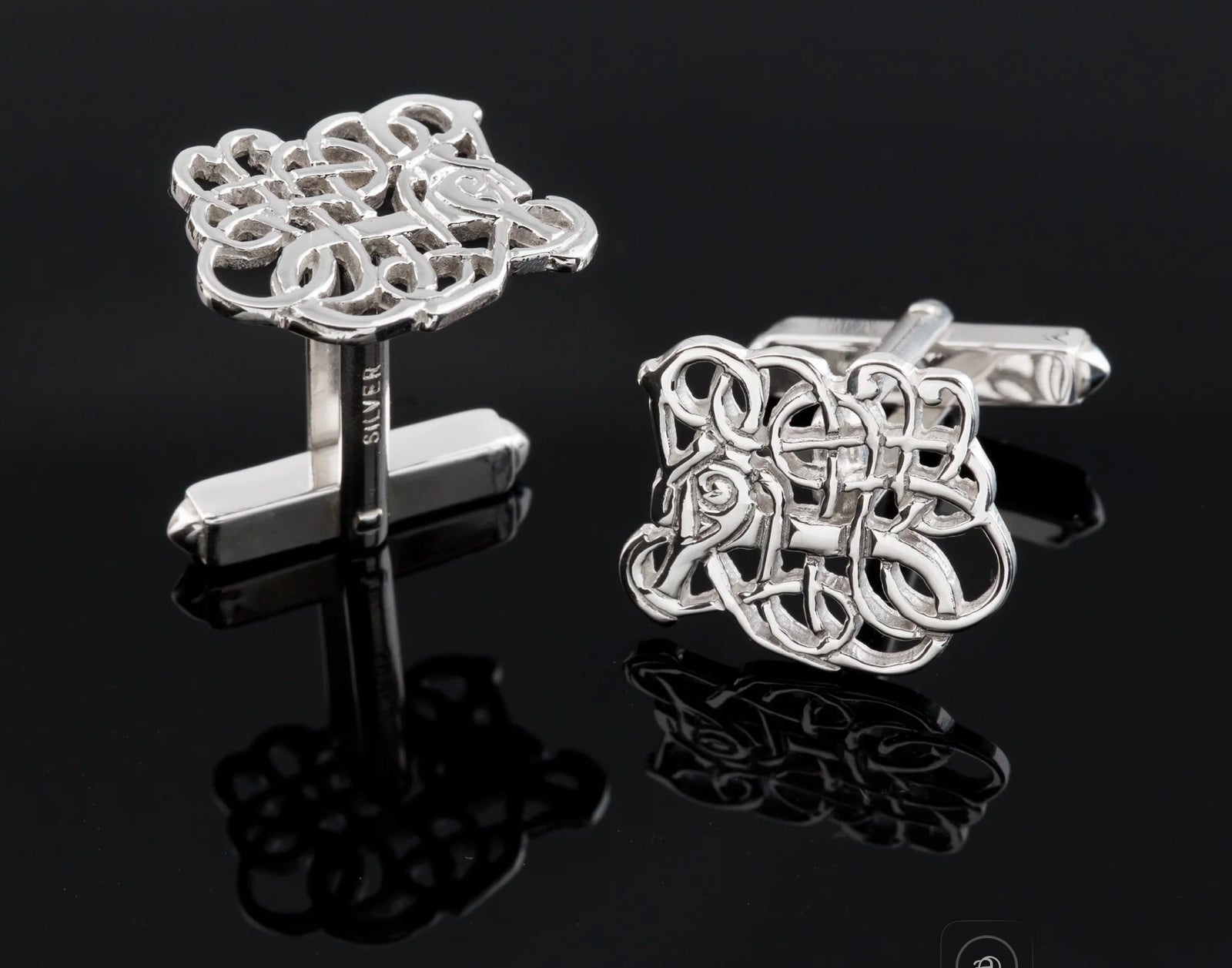 Silver Celtic Anglian Beastie Cufflinks - C300 Shetland