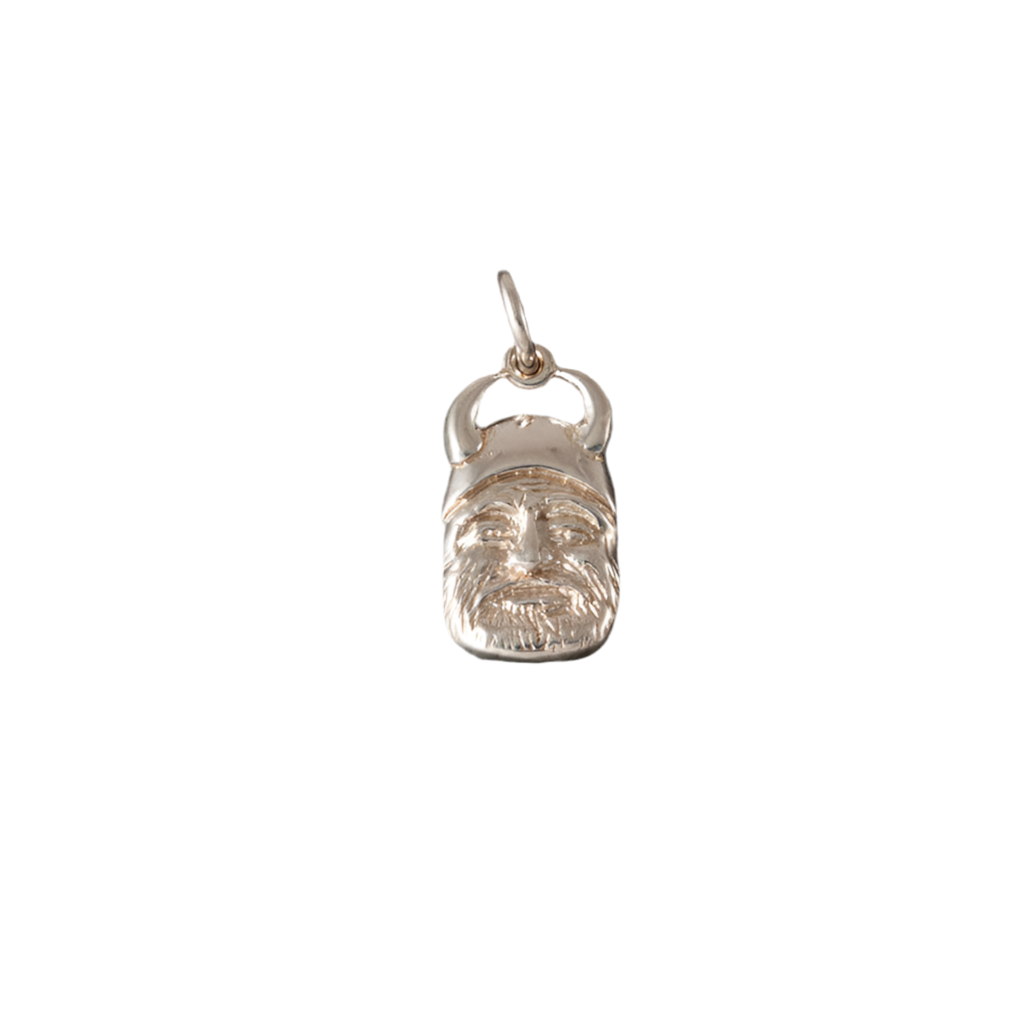 Viking Head Sterling Silver or 9ct Yellow Gold Charm - CH11
