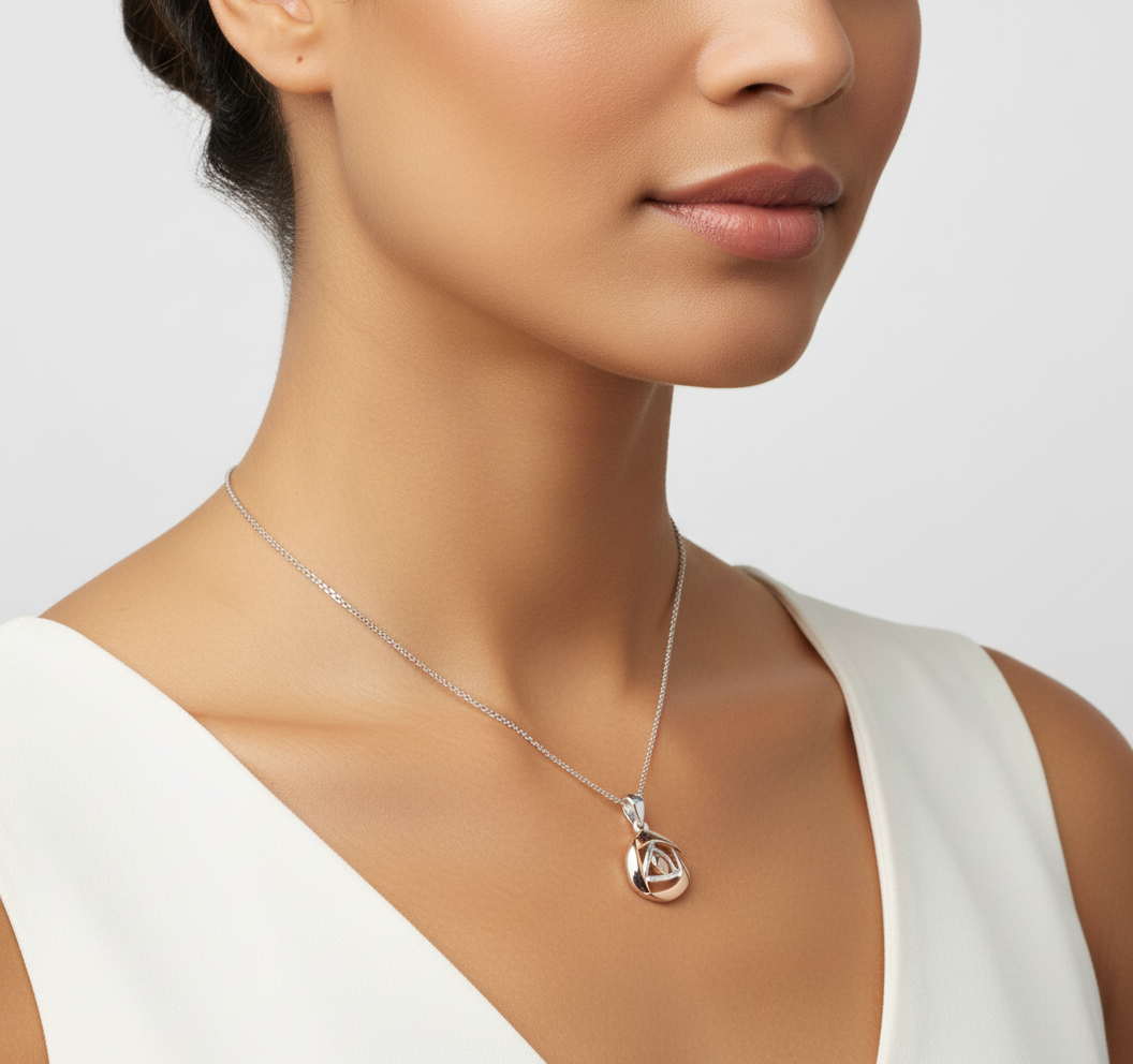 Sea Gems Sterling Silver  Mackintosh Rose Pendant  - 6136