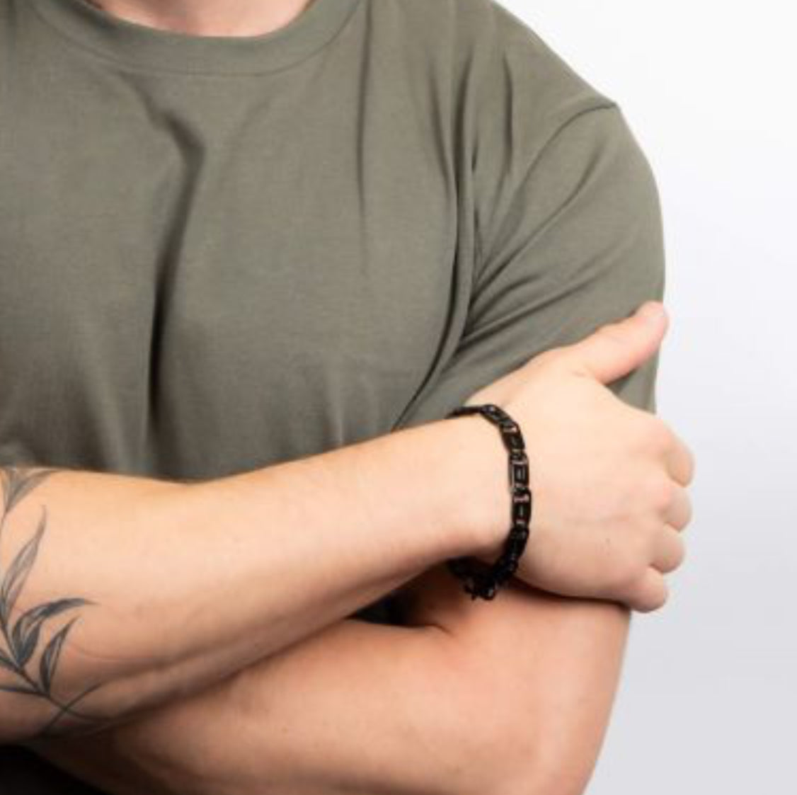 Fred Bennett Black Anchor Chain Mens Bracelet -